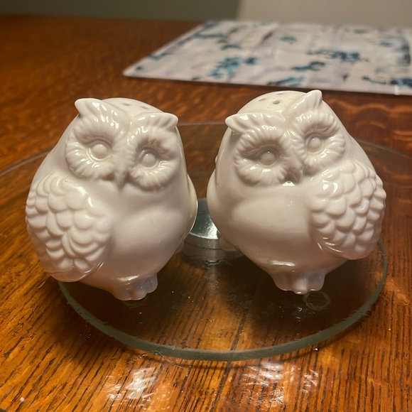 ⚡️5/$25- Vintage white 🦉owl salt & pepper set - Picture 1 of 5